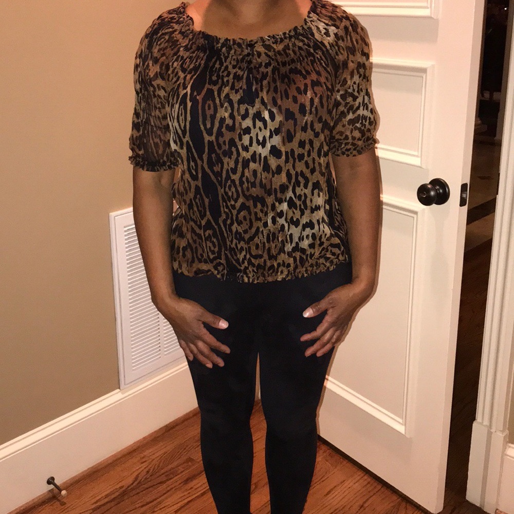 Zara animal print blouse